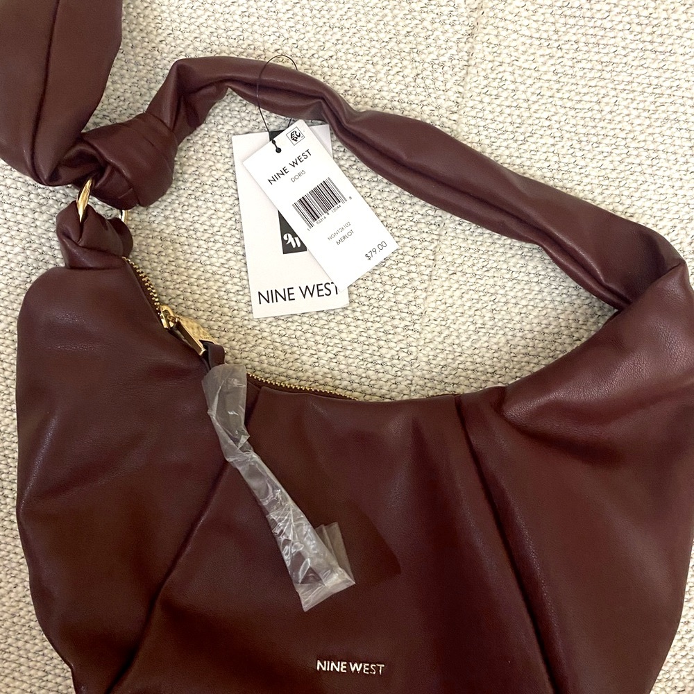 Nine West Burgundy Doris Hobo Bag